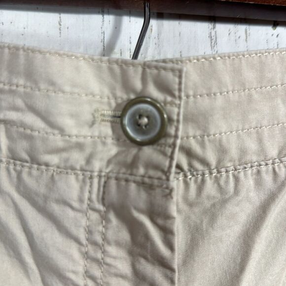 Talbots Tan Cotton Casual Outdoor Womens Khaki Tan Roll Tab Ankle Cropped Pants - Picture 10 of 16
